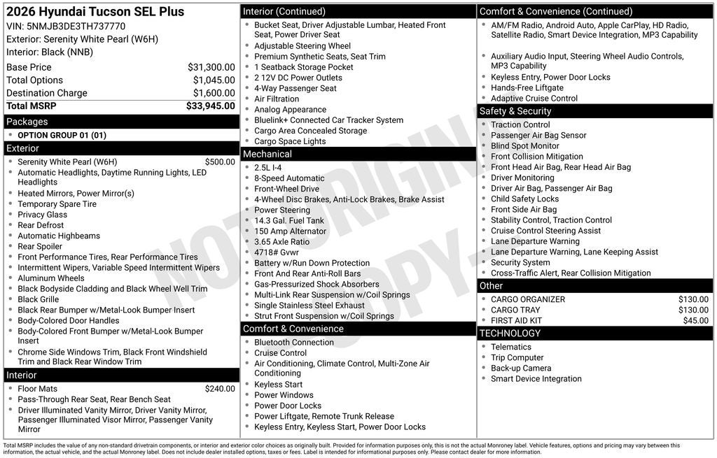 2026 Hyundai Tucson SEL Plus