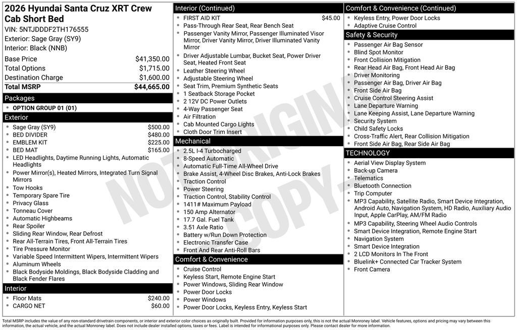 2026 Hyundai Santa Cruz XRT