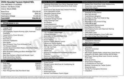 2026 Hyundai Tucson Hybrid SEL