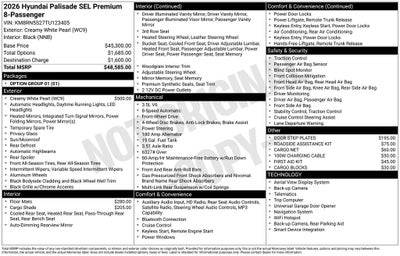 2026 Hyundai Palisade SEL Premium 8 Passenger