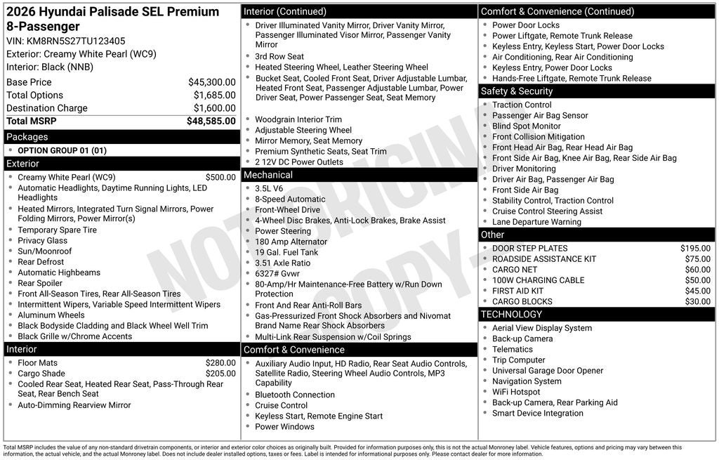 2026 Hyundai Palisade SEL Premium 8 Passenger