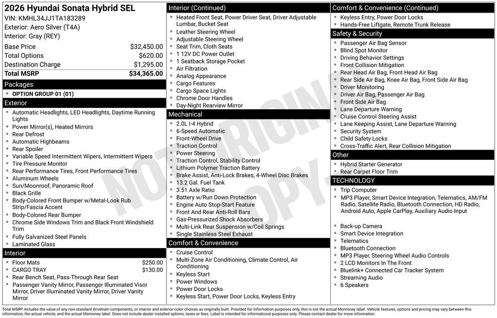 2026 Hyundai Sonata Hybrid SEL