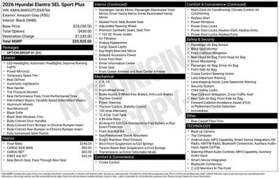2026 Hyundai Elantra SEL Sport