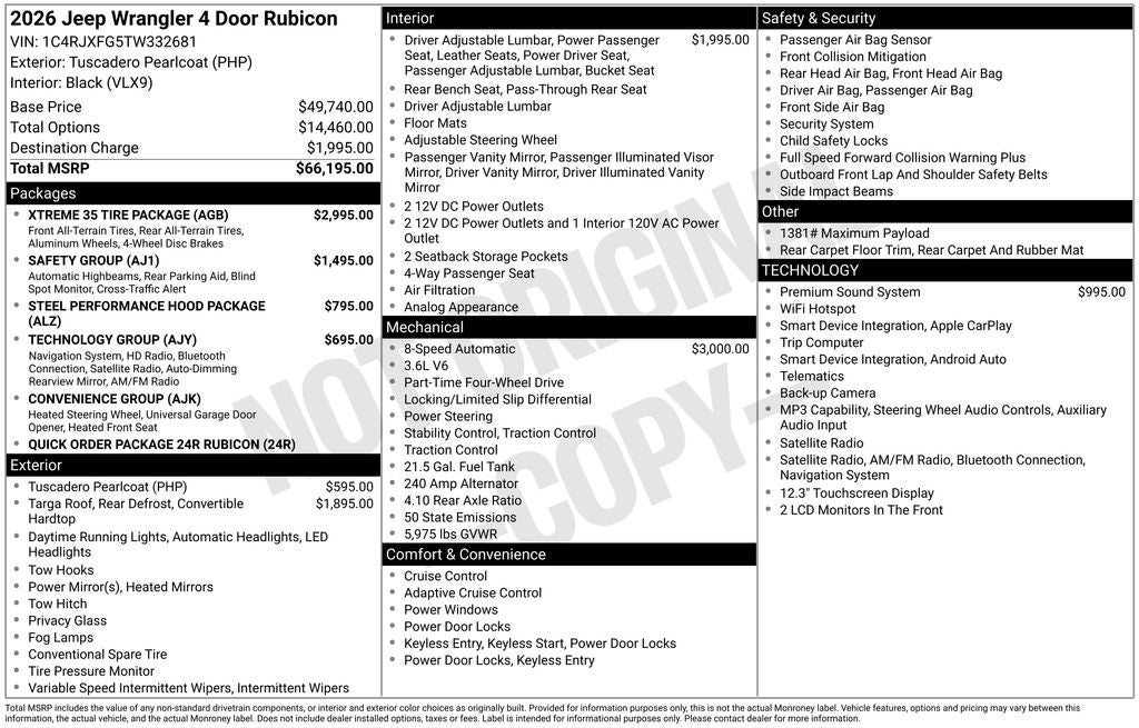 2026 Jeep Wrangler WRANGLER 4-DOOR RUBICON