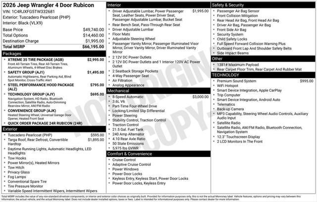 2026 Jeep Wrangler WRANGLER 4-DOOR RUBICON