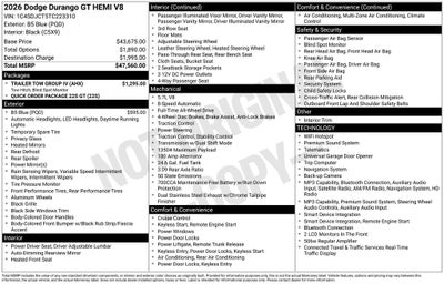 2026 Dodge Durango DURANGO GT AWD HEMI V8