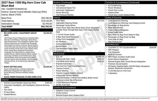 2027 RAM 1500 Big Horn