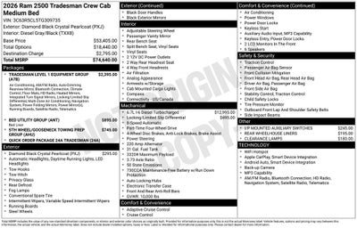 2026 RAM 2500 RAM 2500 TRADESMAN CREW CAB 4X4 6'4' BOX