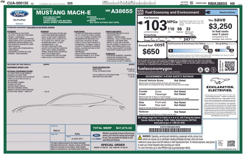 2022 Ford Mustang Mach-E Select