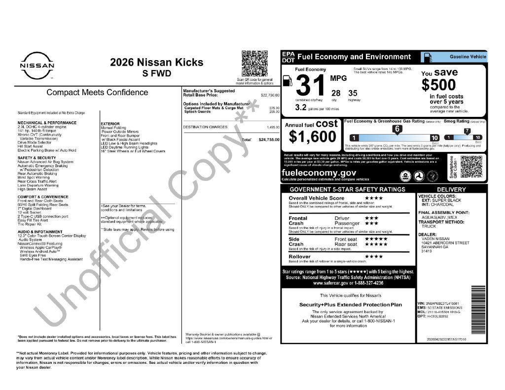2026 Nissan Kicks S