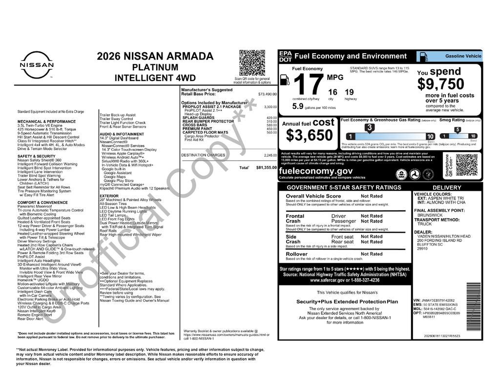 2026 Nissan Armada Platinum