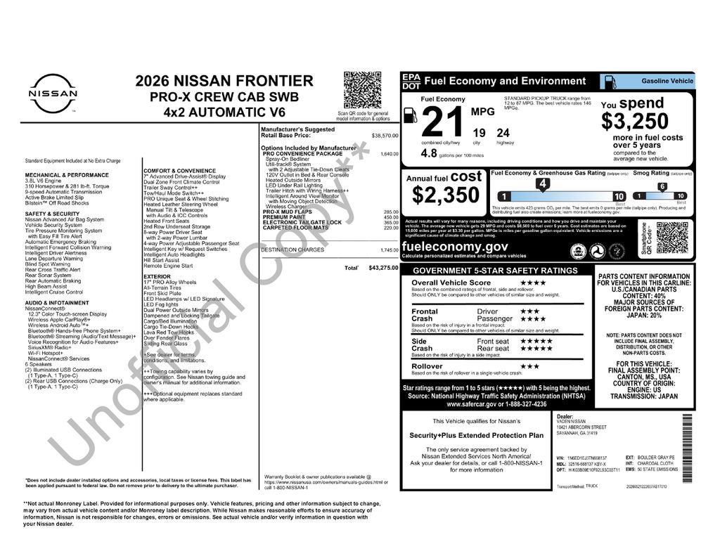 2026 Nissan Frontier Crew Cab PRO-X®