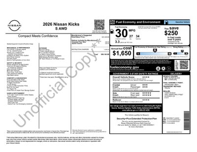 2026 Nissan Kicks S