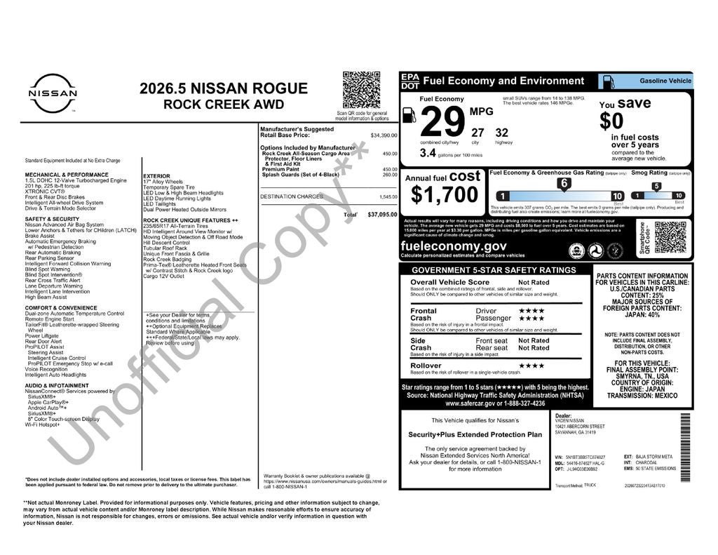 2026 Nissan Rogue Rock Creek®