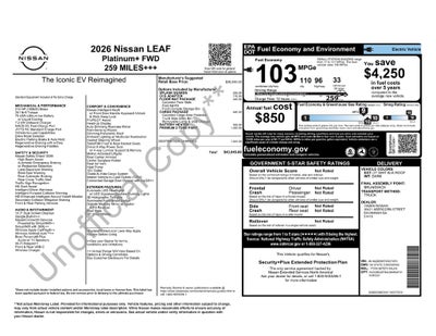 2026 Nissan LEAF Platinum+