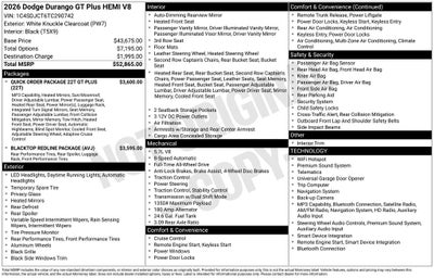 2026 Dodge Durango DURANGO GT PLUS AWD HEMI V8