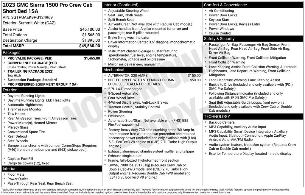 2023 GMC Sierra 1500 Pro