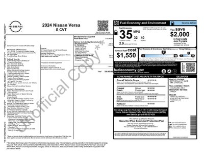 2024 Nissan Versa 1.6 S