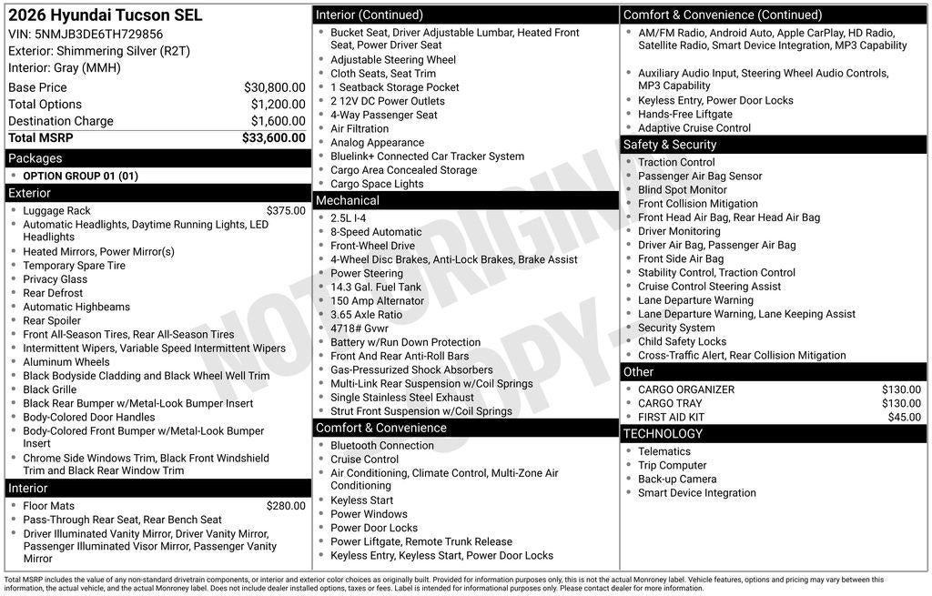 2026 Hyundai Tucson SEL Plus FWD