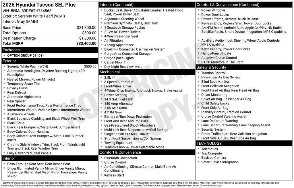 2026 Hyundai Tucson SEL Plus FWD