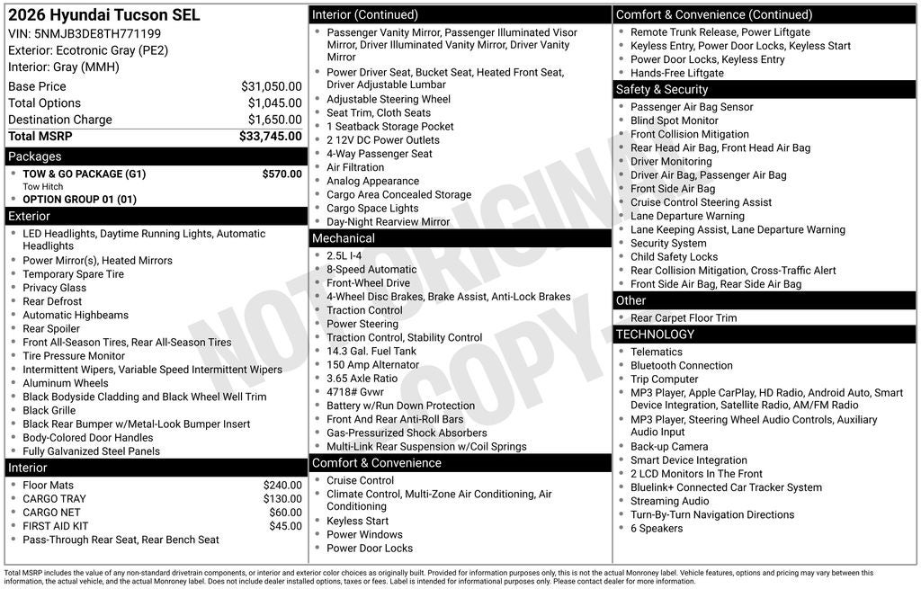 2026 Hyundai Tucson SEL FWD