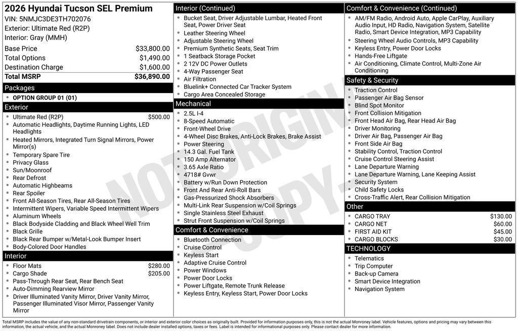 2026 Hyundai Tucson SEL Premium FWD