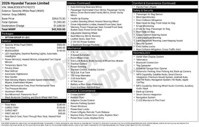 2026 Hyundai Tucson Limited FWD