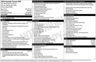 2026 Hyundai Tucson XRT FWD