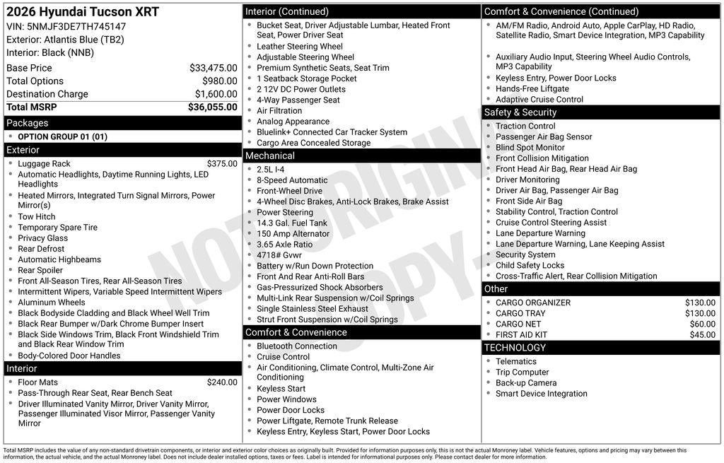 2026 Hyundai Tucson XRT FWD