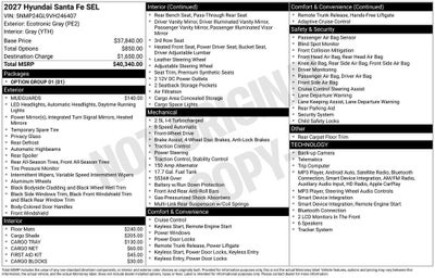2027 Hyundai Santa Fe SEL FWD
