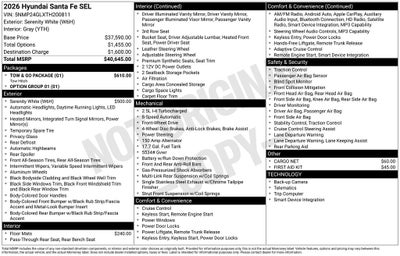 2026 Hyundai Santa Fe SEL FWD