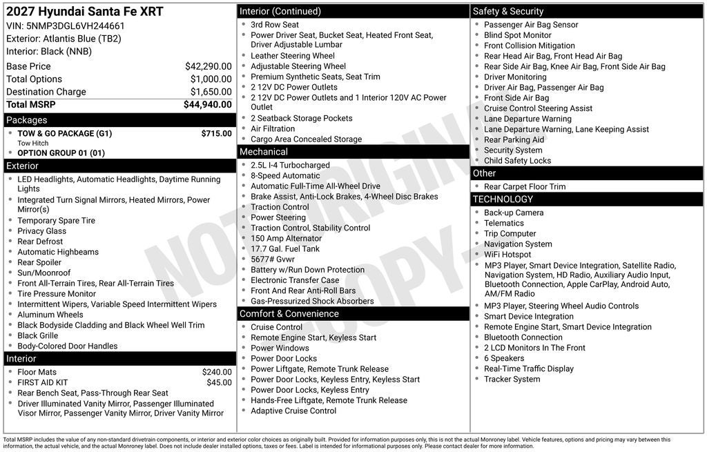 2027 Hyundai Santa Fe XRT AWD