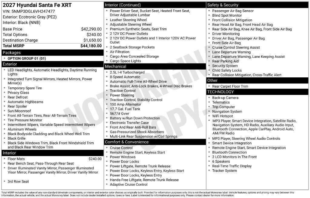 2027 Hyundai Santa Fe XRT AWD