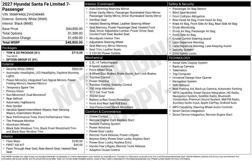 2027 Hyundai Santa Fe Limited FWD
