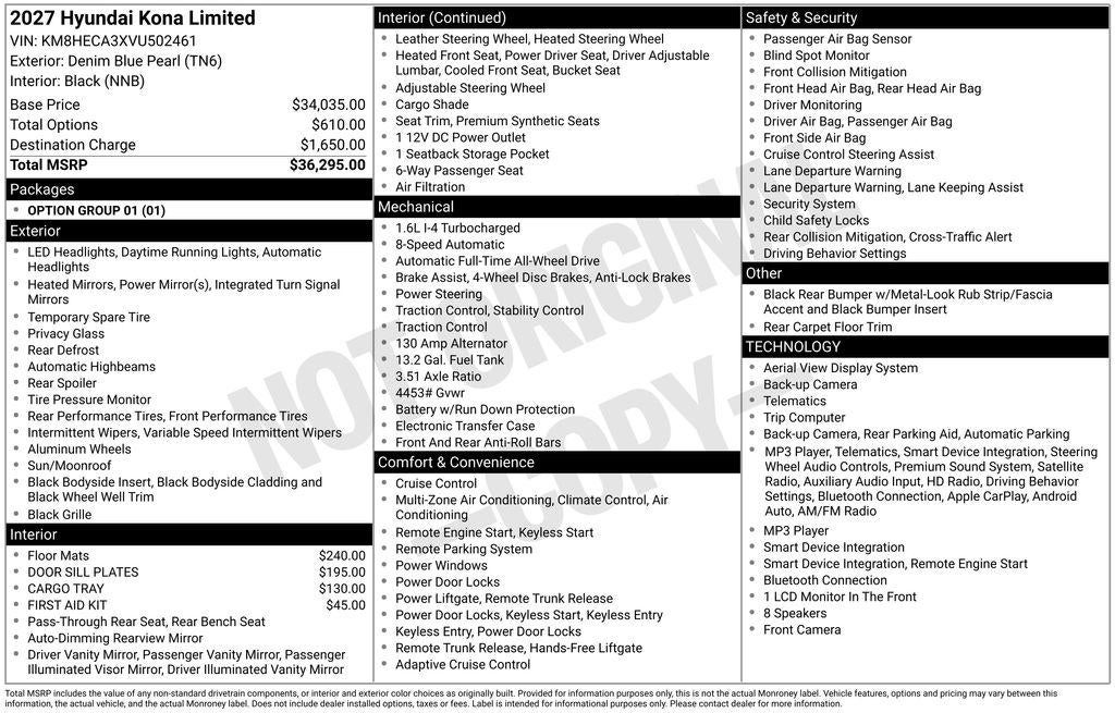 2027 Hyundai Kona Limited AWD