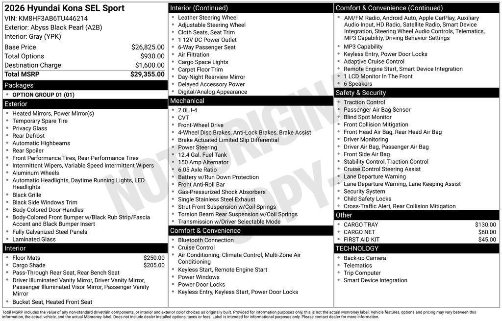 2026 Hyundai Kona SEL Sport FWD