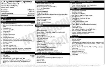2026 Hyundai Elantra SEL Sport