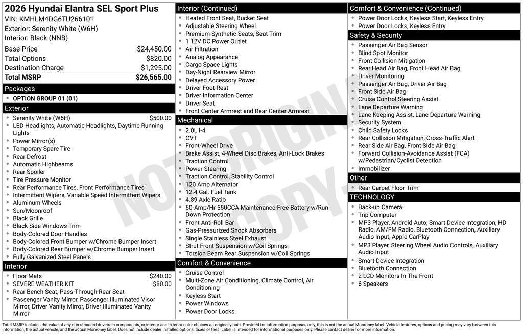 2026 Hyundai Elantra SEL Sport