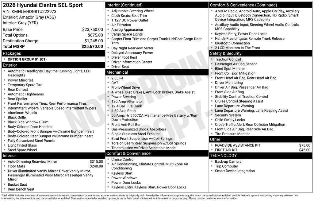 2026 Hyundai Elantra SEL Sport