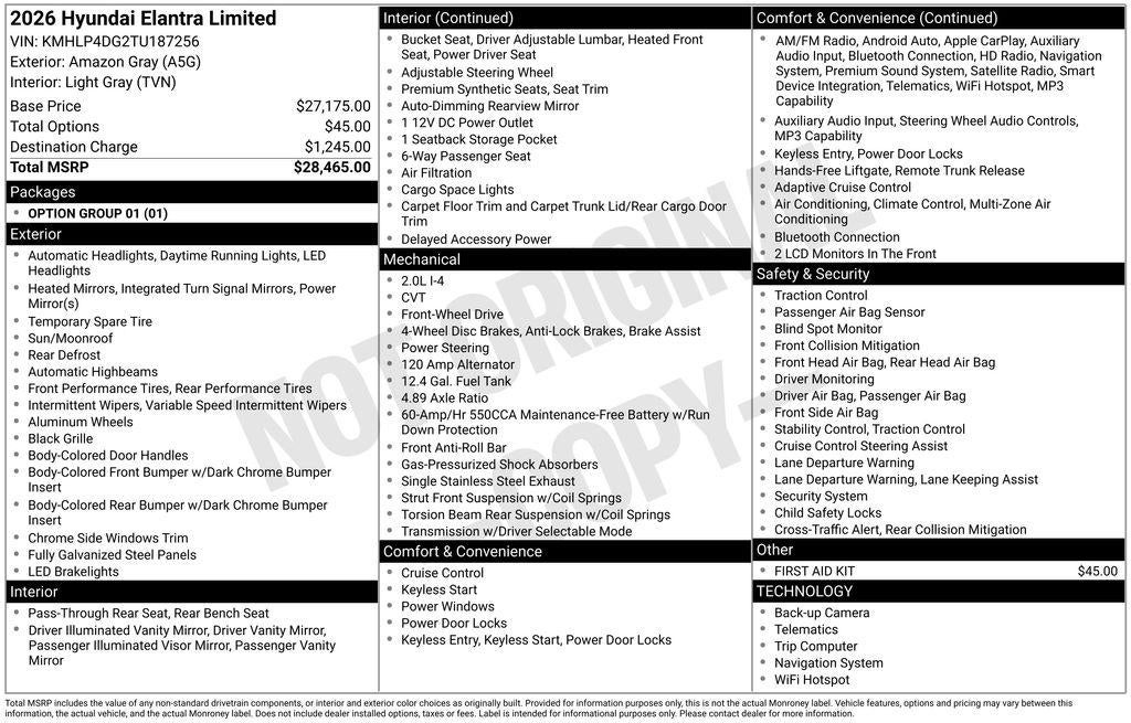 2026 Hyundai Elantra Limited