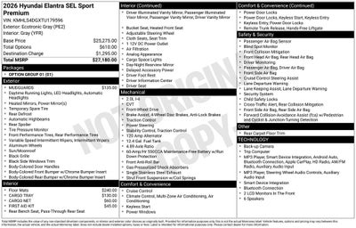 2026 Hyundai Elantra SEL Sport Premium