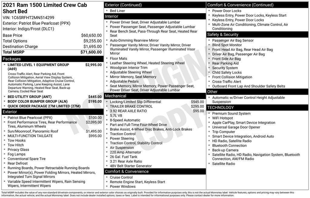 2021 RAM 1500 Limited