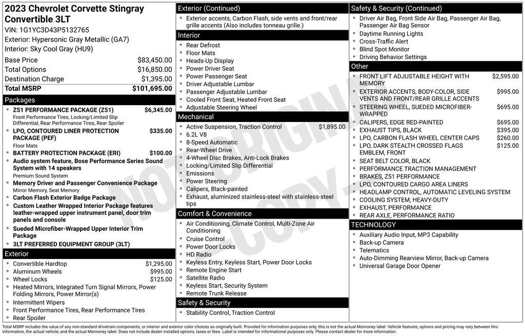 2023 Chevrolet Corvette Stingray 3LT