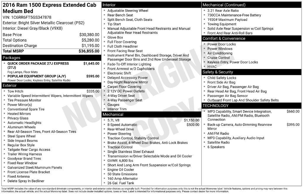 2016 RAM 1500 Base