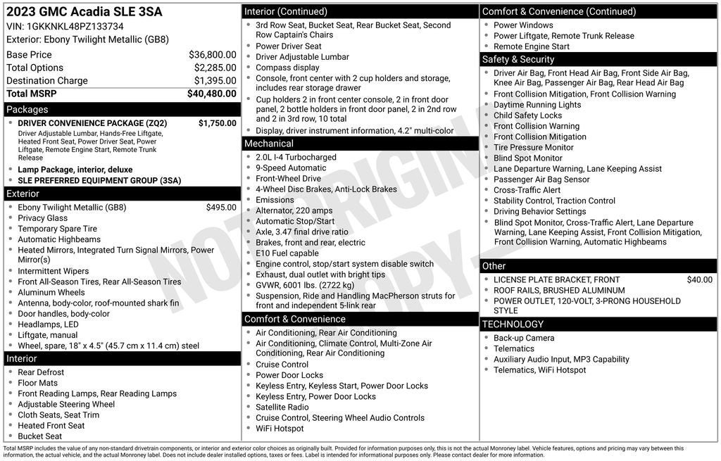 2023 GMC Acadia SLE