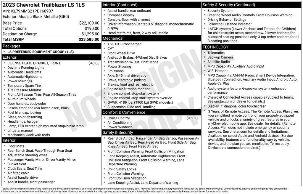 2023 Chevrolet Trailblazer Base