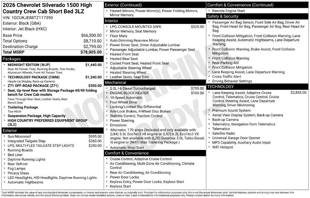 2026 Chevrolet Silverado 1500 High Country