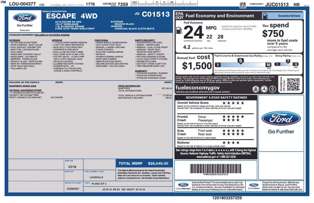 2018 Ford Escape SE
