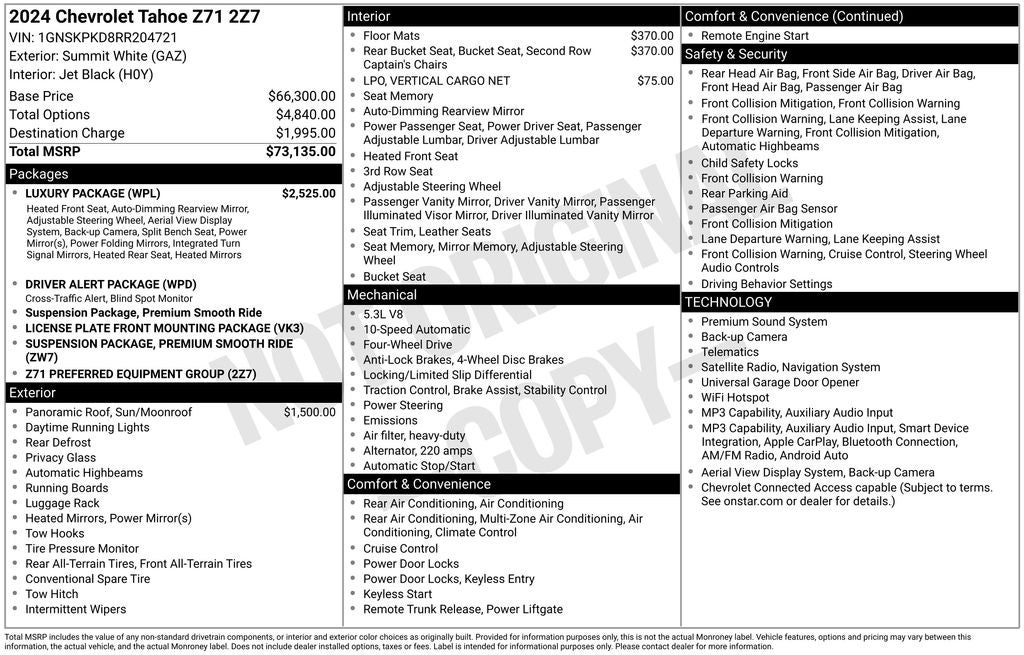 2024 Chevrolet Tahoe Z71
