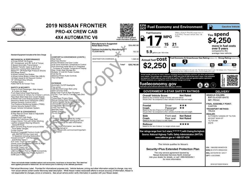 2019 Nissan Frontier PRO-4X